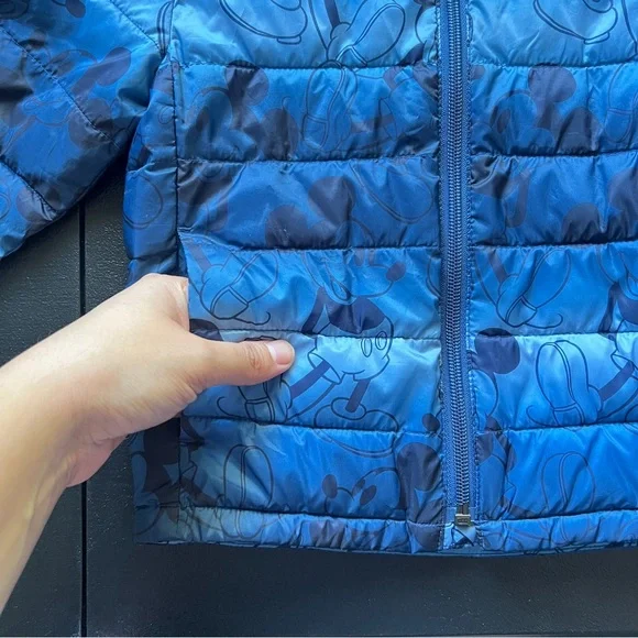 Baby Gap Disney Mickey Mouse Lightweight Puffer Jacket Blue Toddler Size 3T - Picture 10 of 10